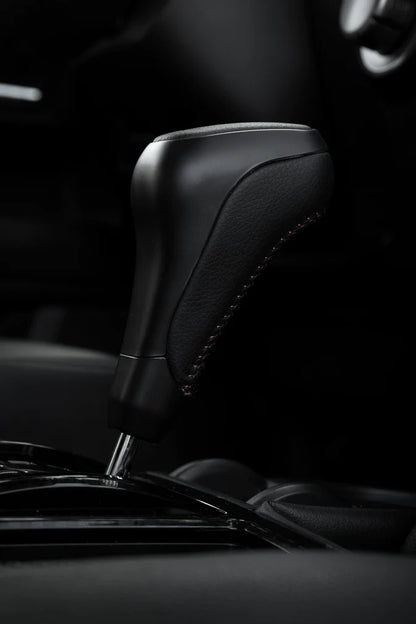Black leather shift knob for 2010–2024 Toyota 4Runner, alternate view